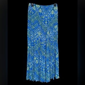 Scoop NYC Blue Pleated A-Line Maxi Skirt